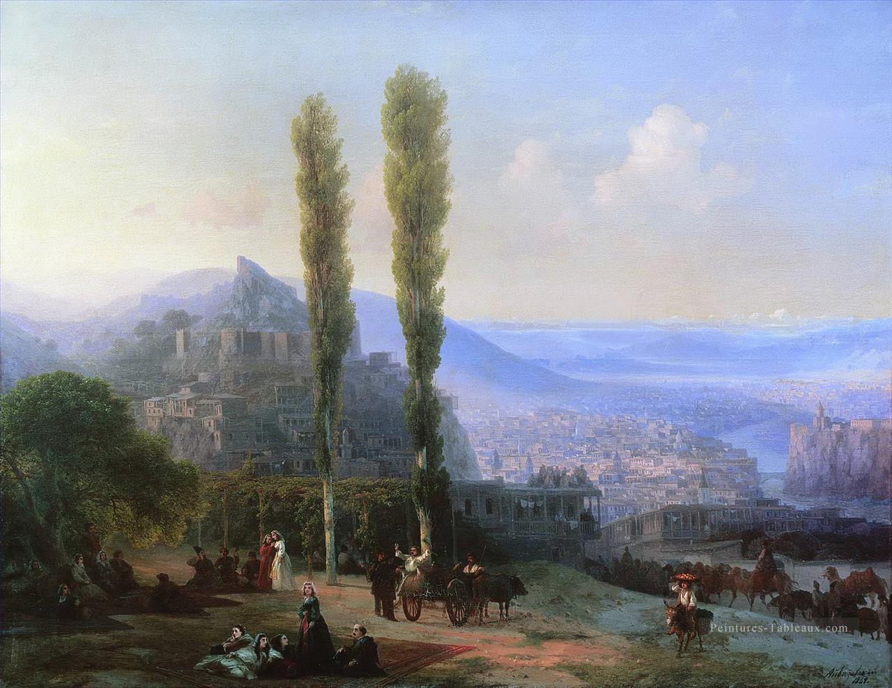 vue de tiflis 1869 Romantique Ivan Aivazovsky russe Peintures à l'huile